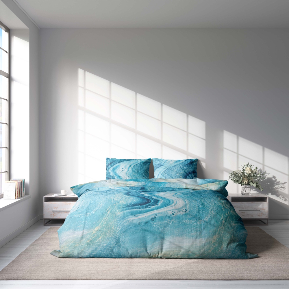 Bedding Set „Mystic“. Blue bedding sets, 140x200 cm, 150x200 cm, 160x200 cm, 180x200 cm