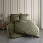 Bedding Set „Olive Ranforce“. Green bedding set, 140x200 cm, 200x200 cm, 200x220 cm. Olive green bedding set, adding a serene and earthy tone to your bedroom for a calming and stylish look.