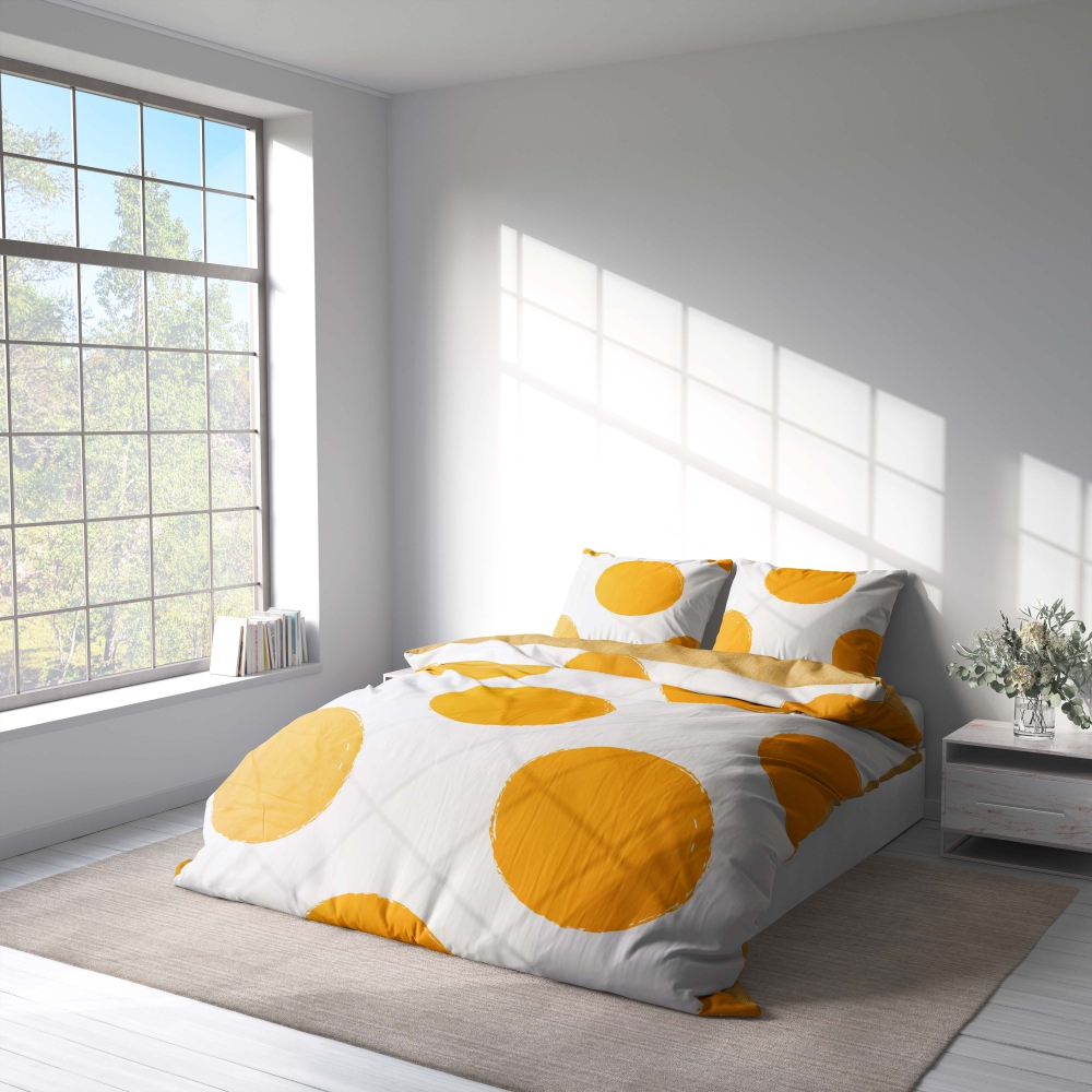 Bedding Set „Orange Bliss“. Orange bedding sets, 140x200 cm, 150x200 cm, 160x200 cm, 180x200 cm, 200x200 cm, 200x220 cm