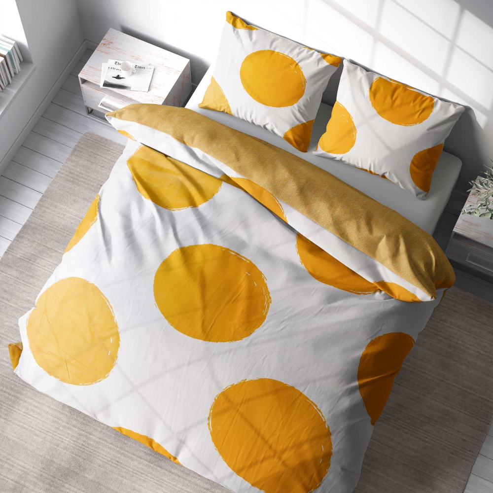 Bedding Set „Orange Bliss“. Orange bedding sets, 140x200 cm, 150x200 cm, 160x200 cm, 180x200 cm, 200x200 cm, 200x220 cm