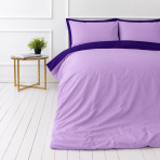 Bedding Set „Orchid Pansy“. Bedding sets 155x200, 140x200 cm, 150x200 cm, 160x200 cm, 180x200 cm, 200x200 cm, 200x220 cm, 220x240 cm. Reversible bedding set in purple shades with a contrasting accent.
