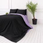Bedding Set „Ozai Orchid“. Bedding sets 155x200, 140x200 cm, 150x200 cm, 160x200 cm, 180x200 cm, 200x200 cm, 200x220 cm, 220x240 cm. Reversible bedding set with black and soft lavender sides.