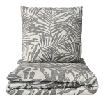 Bedding Set „Palm Drift“. Bedding sets 135x200, 140x200 cm, 200x200 cm, 200x220 cm, 220x240 cm. Bedding set in soft light colors adorned with vibrant palm leaves, perfect for a fresh and tropical vibe in your bedroom.