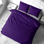 Bedding Set „Pansy“. Purple bedding, 140x200 cm, 150x200 cm, 160x200 cm, 180x200 cm, 200x200 cm, 200x220 cm, 220x240 cm. Rich dark purple bedding set, perfect for creating a serene and luxurious ambiance in your bedroom.
