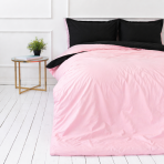 Bedding Set „Pink Panther“. Bedding sets 155x200, 140x200 cm, 150x200 cm, 160x200 cm, 180x200 cm, 200x200 cm, 200x220 cm, 220x240 cm. Contrasting reversible bedding set in black and pink.