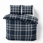 Bedding Set „Plaid Blue“. Blue bedding sets, 140x200 cm, 200x200 cm, 200x220 cm