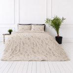 Bedding Set „Prairie Flora“. Beige bedding sets, 140x200 cm, 150x200 cm, 160x200 cm, 180x200 cm, 200x200 cm, 200x220 cm, 220x240 cm. Pastel-colored bedding set with a light nature-inspired pattern