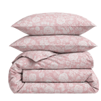 Bedding Set „Provance Coral“. Pink bedding, 140x200 cm, 200x200 cm, 200x220 cm. Bedding set in soft pink color with elegant white rose designs, adding a romantic touch to your bedroom. Bedding Set „Provance Coral“. Pink bedding, 140x200 cm, 200x200 cm, 200x220 cm. Bedding set in soft pink color with elegant white rose designs, adding a romantic touch to your bedroom.