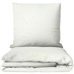 Bedding Set „Restful“. Bedding sets 155x200, 140x200 cm, 150x200 cm, 160x200 cm, 180x200 cm, 200x200 cm, 200x220 cm, 220x240 cm. White bedding set with fine grey checkered pattern