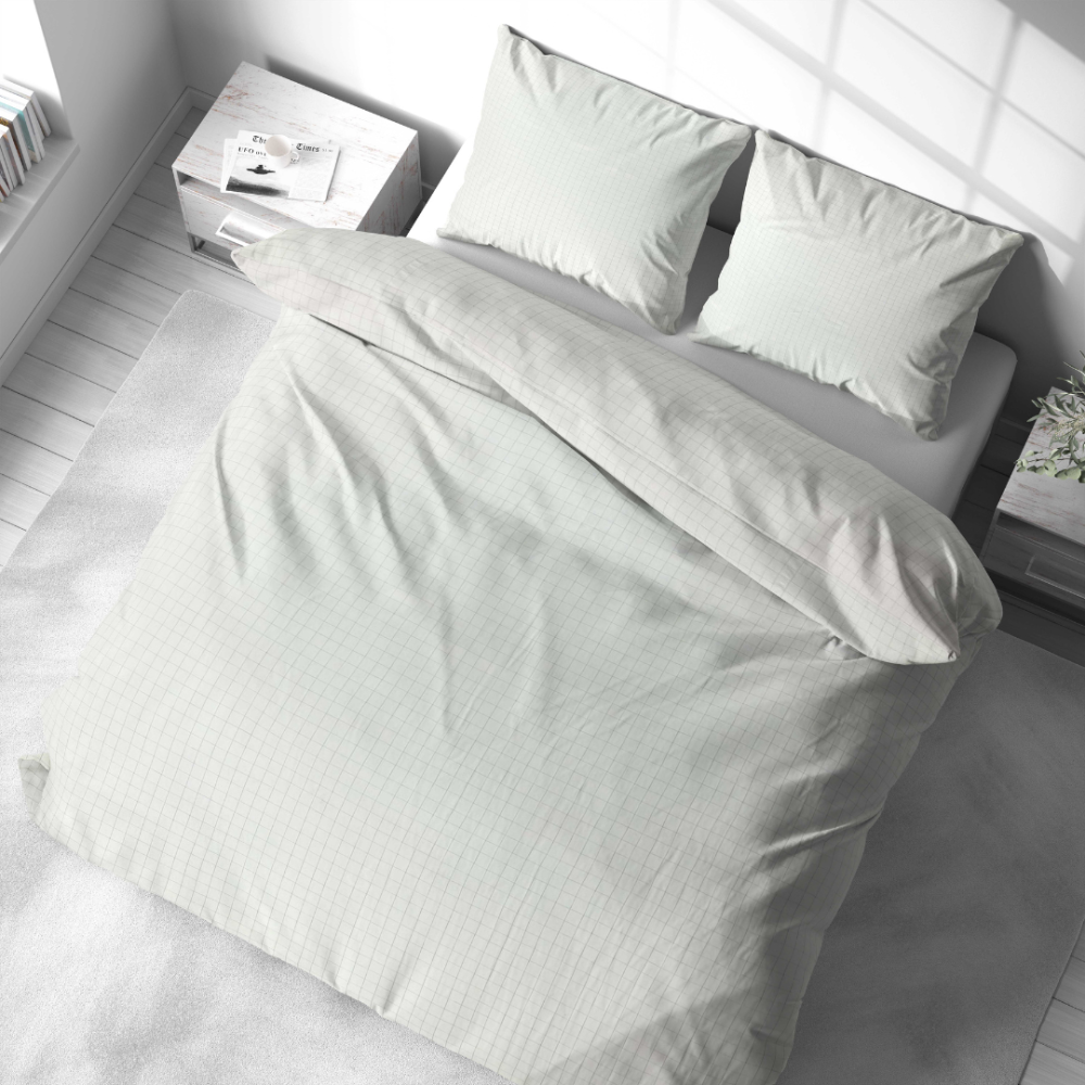 Bedding Set „Restful“. Bedding sets 155x200, 140x200 cm, 150x200 cm, 160x200 cm, 180x200 cm, 200x200 cm, 200x220 cm, 220x240 cm. Elegant white bedding with subtle geometric design