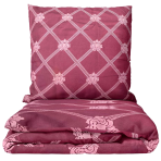 Bedding Set „Rouge“. Bedding sets 155x200, 140x200 cm, 150x200 cm, 160x200 cm, 180x200 cm, 200x200 cm, 200x220 cm. Burgundy bedding set with diamond and floral pattern