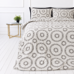 Bedding Set „Round Robin“. Bedding sets 135x200, 140x200 cm, 200x200 cm, 200x220 cm. Modern black-and-white bedding with circular motifs