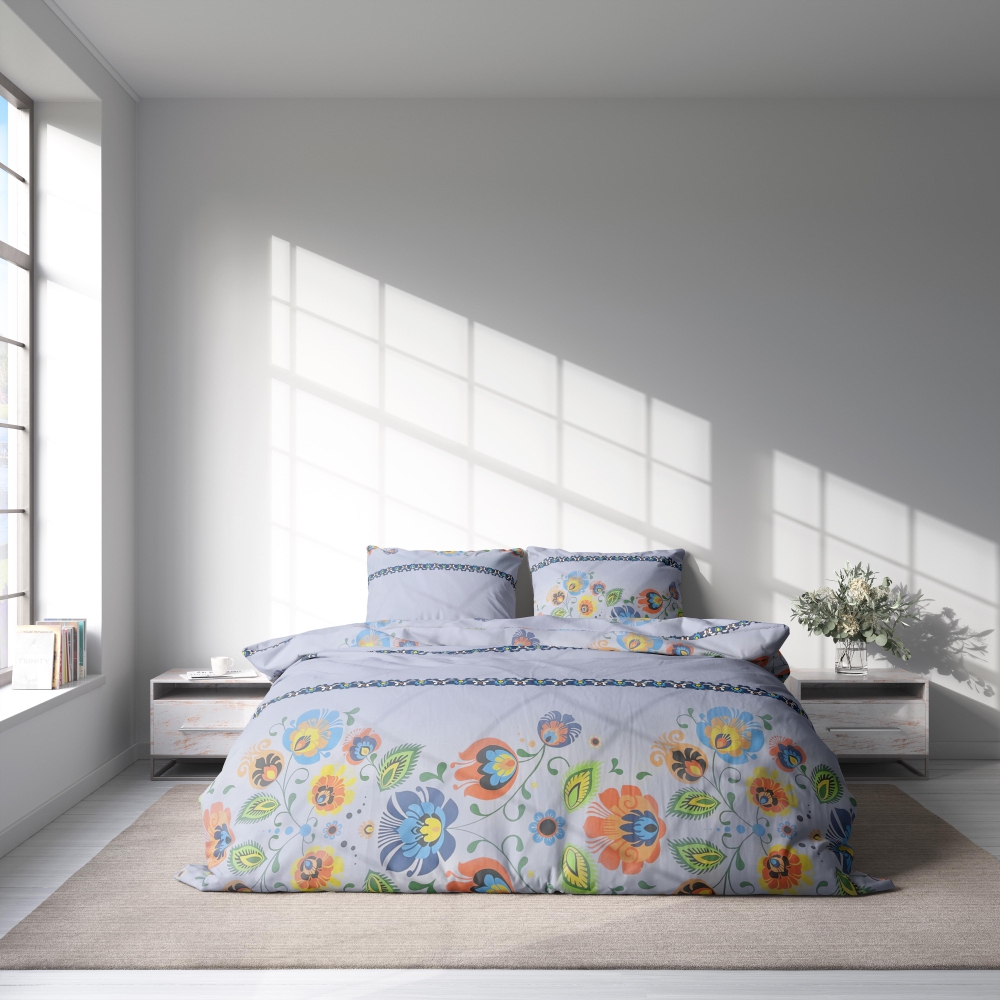 Bedding Set „Colourful folk“. Bedding sets 140x200, 140x200 cm, 200x200 cm