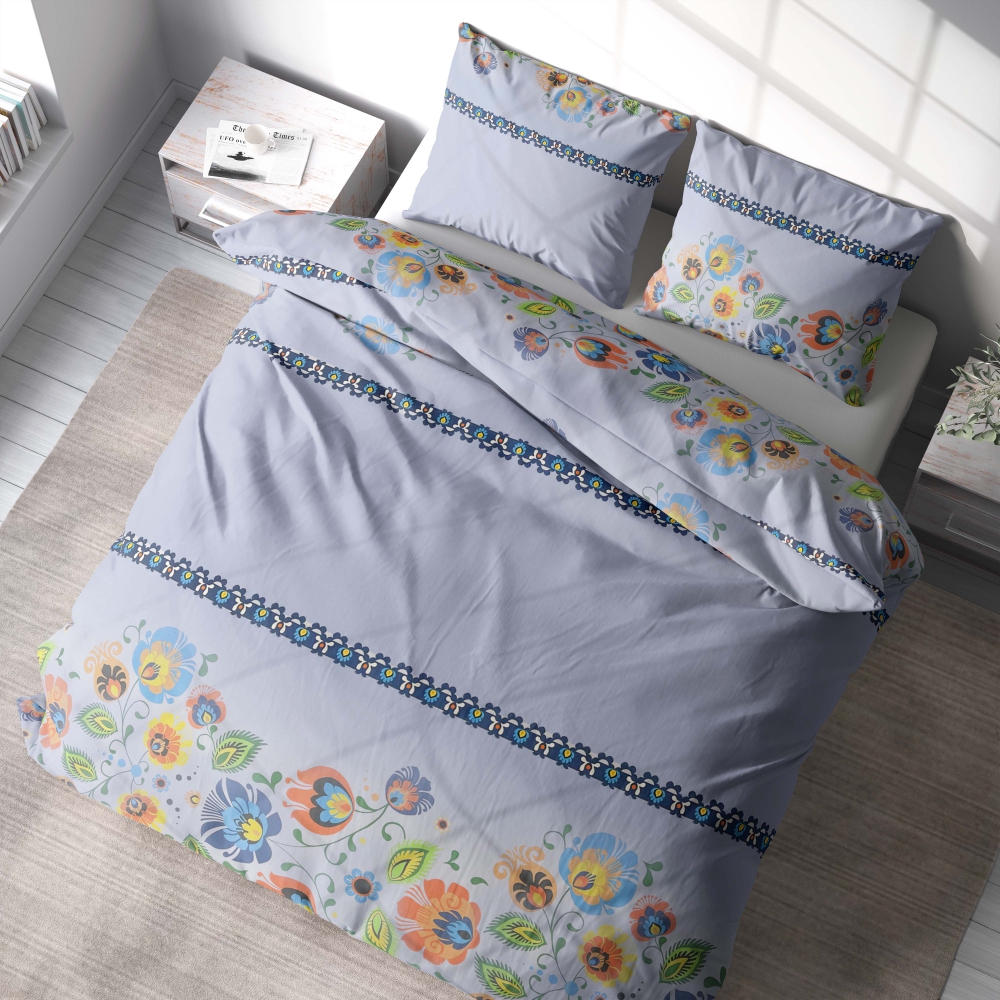 Bedding Set „Colourful folk“. Bedding sets 140x200, 140x200 cm, 200x200 cm