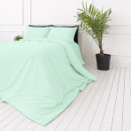 Bedding Set „Spring Dew“. Bedding sets 135x200, 140x200 cm, 150x200 cm, 160x200 cm, 180x200 cm, 200x200 cm, 200x220 cm, 220x240 cm. Classic mint-colored bedding set, perfect for a fresh and modern bedroom. Bedding Set „Spring Dew“. Bedding sets 135x200, 140x200 cm, 150x200 cm, 160x200 cm, 180x200 cm, 200x200 cm, 200x220 cm, 220x240 cm. Classic mint-colored bedding set, perfect for a fresh and modern bedroom.