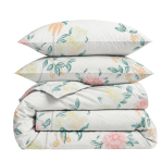 Bedding Set „Spring Melody“. Green bedding set, 140x200 cm, 200x200 cm, 200x220 cm. The delicate floral and leaf pattern on this bedding brings freshness and light to the bedroom. perfect for spring.
