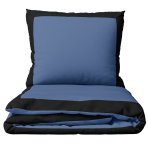 Bedding Set „Squared Marine“. Blue bedding sets, 200x220 cm. Stunning dark blue bedding framed with bold black lines, creating a captivating and elegant look.