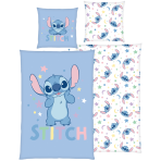 Bedding Set „Stitch Blue“. Kids bedding, 135x200 cm. Light blue bedding set with stitch and pastel-coloured star motifs. Bedding Set „Stitch Blue“. Kids bedding, 135x200 cm. Light blue bedding set with stitch and pastel-coloured star motifs.