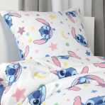 Bedding Set „Stitch Blue“. Kids bedding, 135x200 cm. Bedding set in pastel blue, pink, green and yellow tones with stitch. Bedding Set „Stitch Blue“. Kids bedding, 135x200 cm. Bedding set in pastel blue, pink, green and yellow tones with stitch.