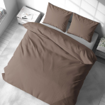 Bedding Set „Stucco“. Bedding sets 135x200, 140x200 cm, 200x200 cm, 200x220 cm. Classic brown color and elegant creamy shade that perfectly complement your bedroom decor, adding coziness and warmth to the space.