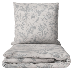 Bedding Set „Trel“. Gray bedding sets, 140x200 cm, 200x200 cm, 200x220 cm. Grey bedding set featuring subtle forest flower patterns for a calming, nature-inspired design.