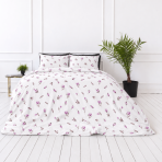 Bedding Set „Tulips“. Bedding sets 155x200, 140x200 cm, 150x200 cm, 160x200 cm, 180x200 cm, 200x200 cm, 200x220 cm, 220x240 cm. Duvet cover with violet flowers, buds and grey-brown leaves. Bedding Set „Tulips“. Bedding sets 155x200, 140x200 cm, 150x200 cm, 160x200 cm, 180x200 cm, 200x200 cm, 200x220 cm, 220x240 cm. Duvet cover with violet flowers, buds and grey-brown leaves.