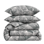 Bedding Set „Umbral Plumes“. Bedding sets 155x200, 140x200 cm, 150x200 cm, 160x200 cm, 180x200 cm, 200x200 cm, 200x220 cm, 220x240 cm. Dark grey bedding set with delicate feather pattern Bedding Set „Umbral Plumes“. Bedding sets 155x200, 140x200 cm, 150x200 cm, 160x200 cm, 180x200 cm, 200x200 cm, 200x220 cm, 220x240 cm. Dark grey bedding set with delicate feather pattern