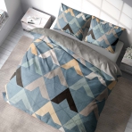 Bedding Set „Vertex“. Blue bedding sets, 150x200 cm