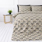 Bedding Set „Vibe“. Bedding sets 135x200, 140x200 cm, 200x200 cm, 200x220 cm. Double bedding set with a subtle yellow and black geometric motif.