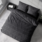 Bedding Set „Vitor Black“. Patterned bedding sets, 140x200 cm, 200x200 cm, 200x220 cm