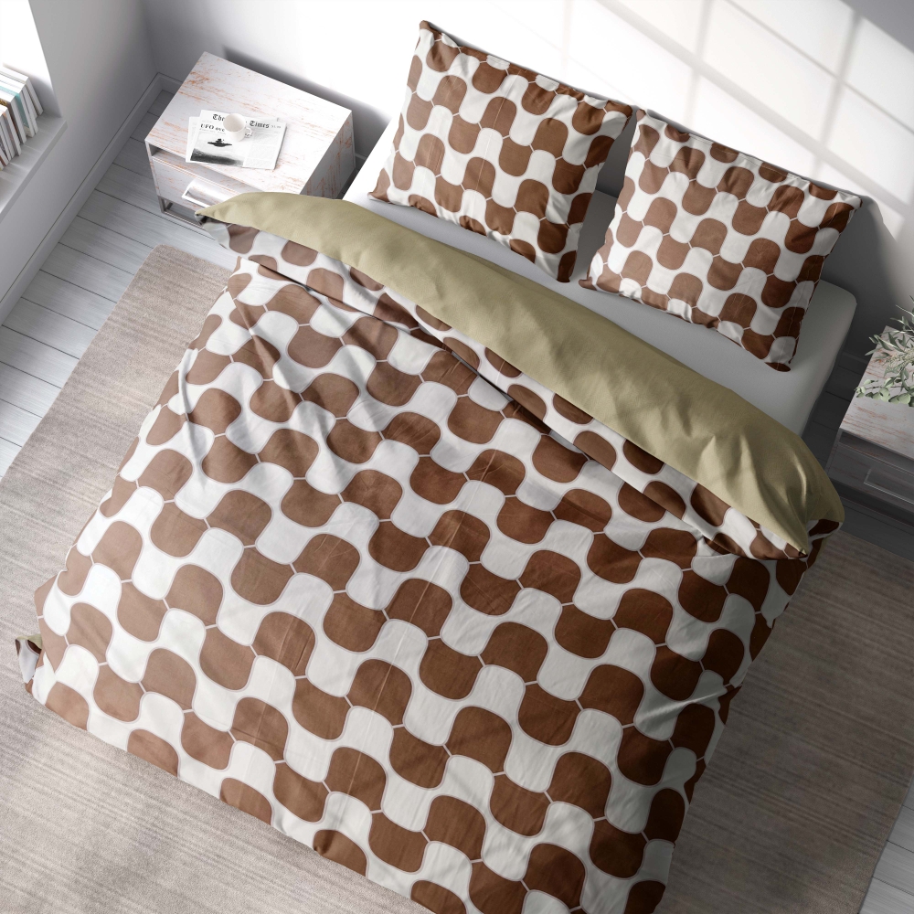 Bedding Set „Wavy delight“. Brown bedding sets, 150x200 cm, 200x200 cm