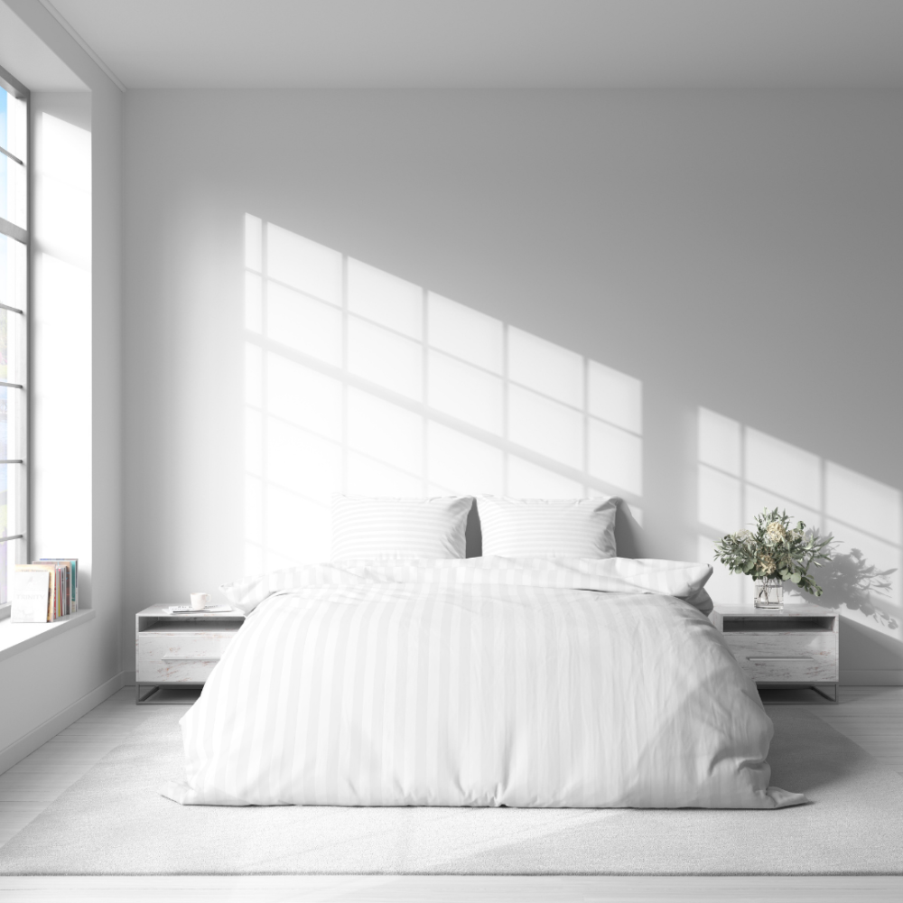 Bedding Set „White Stripes“. Patterned bedding sets, 140x200 cm, 150x200 cm, 160x200 cm, 180x200 cm, 200x200 cm, 200x220 cm