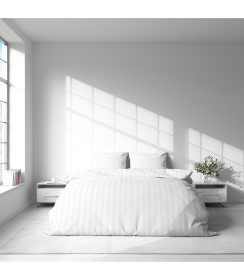 Bedding Set „White Stripes“. Hotel bedding sets