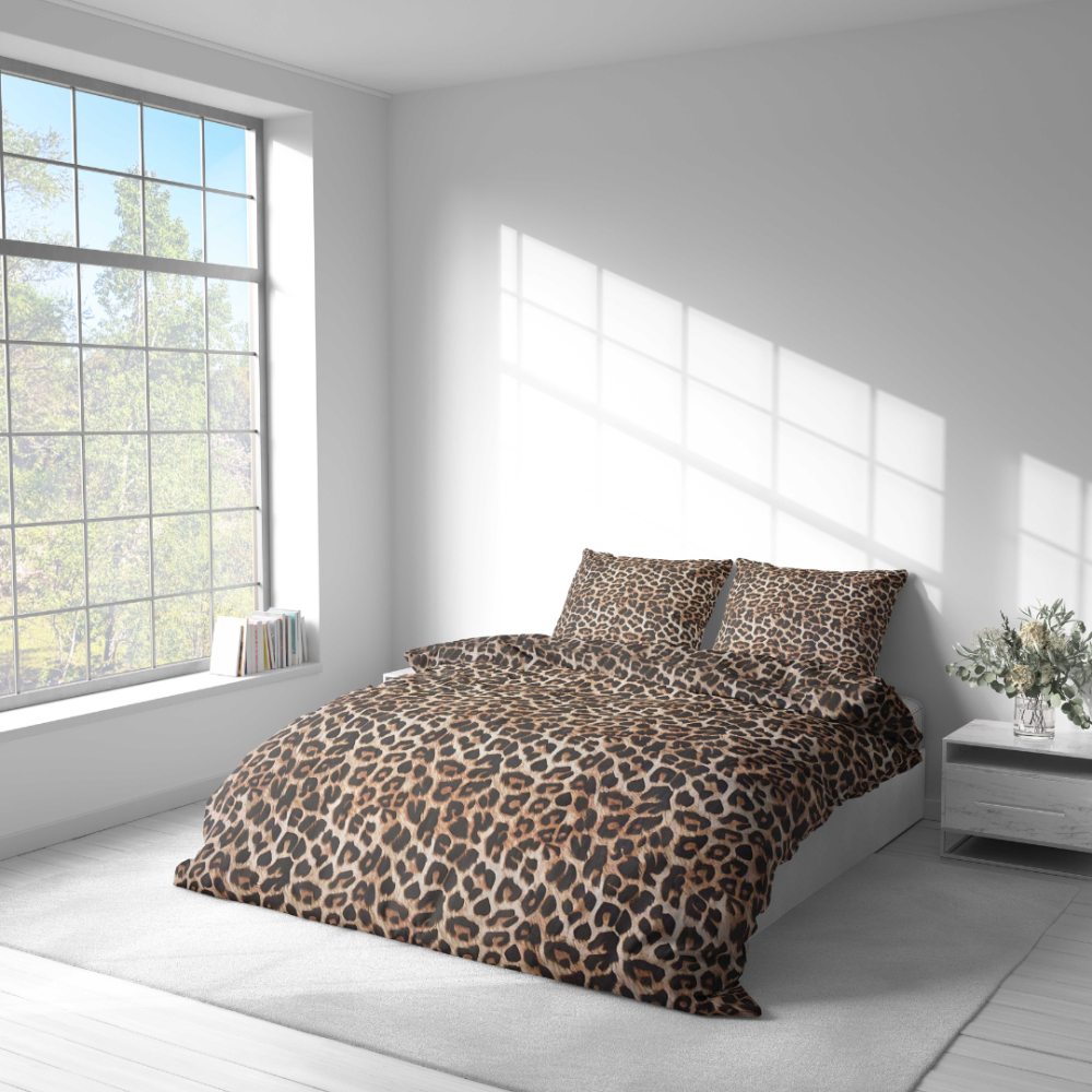 Bedding Set „Wild Style“. Bedding sets 155x200, 140x200 cm, 150x200 cm, 160x200 cm, 180x200 cm, 200x200 cm, 200x220 cm, 220x240 cm. A dynamic and stylish leopard print, perfectly matching various interior styles.