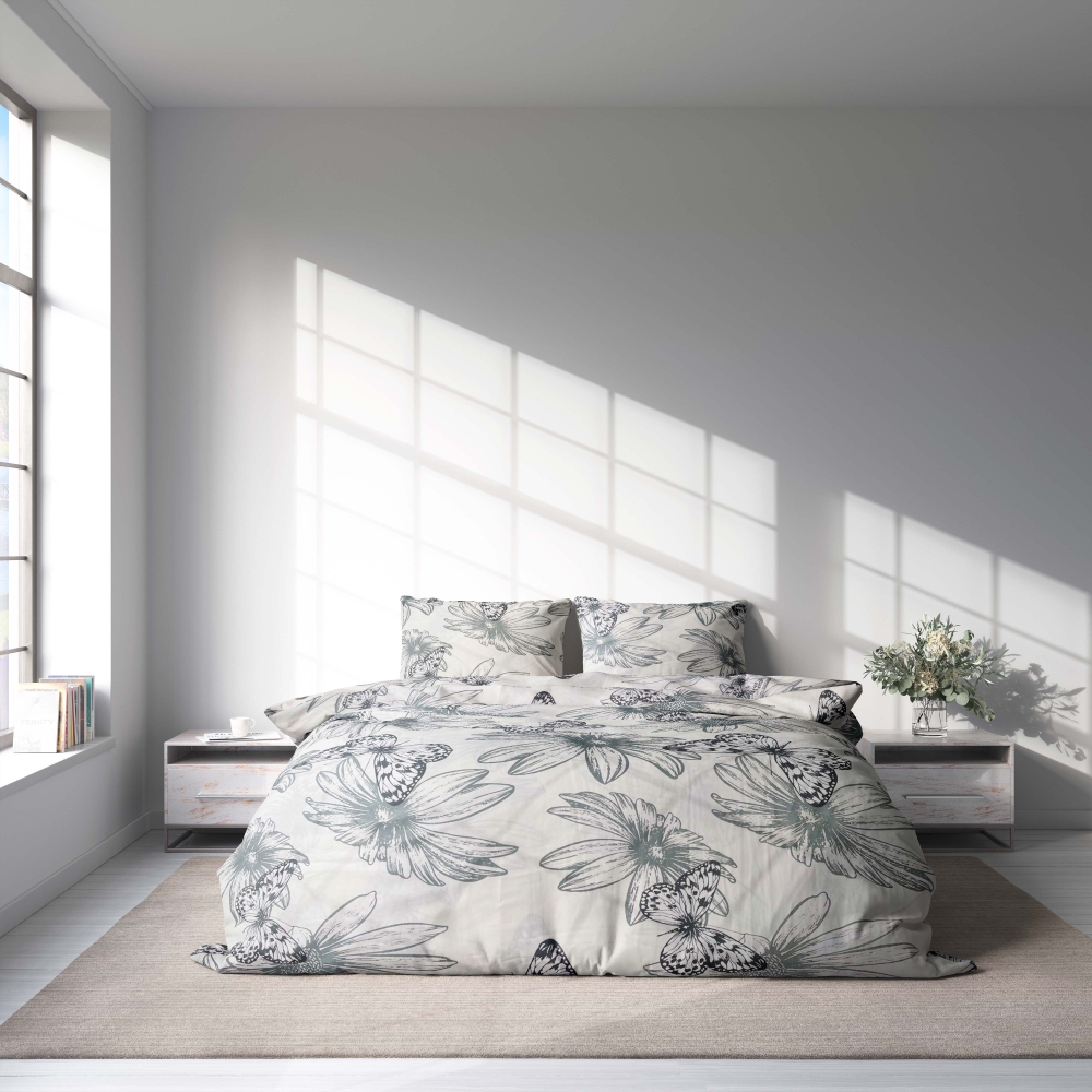 Bedding Set „Wildflower“. Bedding sets with plants, 140x200 cm, 150x200 cm, 160x200 cm, 180x200 cm, 200x200 cm, 200x220 cm