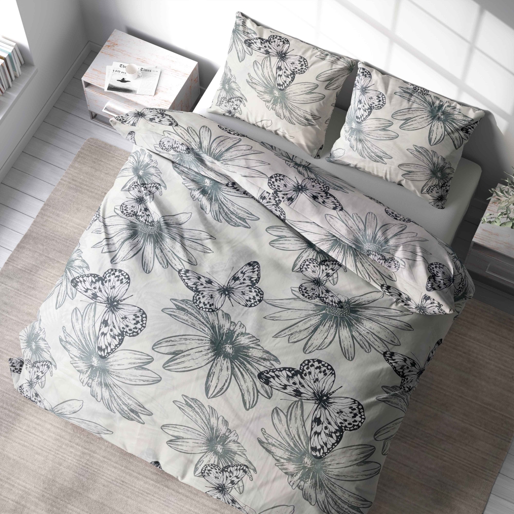 Bedding Set „Wildflower“. Bedding sets with plants, 140x200 cm, 150x200 cm, 160x200 cm, 180x200 cm, 200x200 cm, 200x220 cm