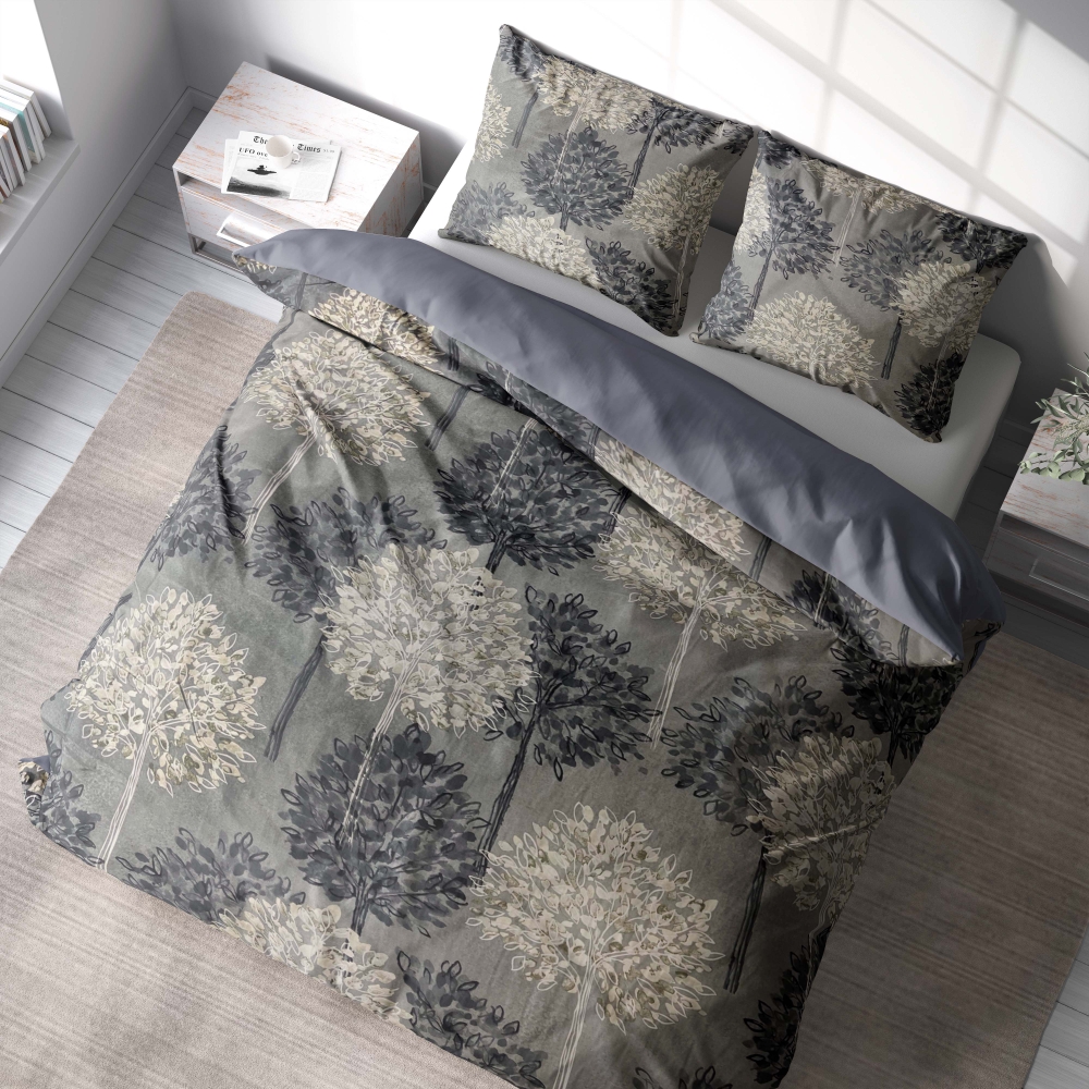 Bedding Set „Woodland“. Patterned bedding sets, 140x200 cm, 200x200 cm, 200x220 cm. Bedding set with delicate and subtle patterns.