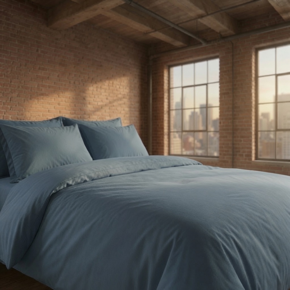 Bedding Set „Yale Blue“. Bedding sets 155x200, 140x200 cm, 150x200 cm, 160x200 cm, 180x200 cm, 200x200 cm, 200x220 cm, 220x240 cm. Elegant dusty blue bedding set featuring a sophisticated, muted steel-blue hue with subtle grey undertones – a rich and versatile colour that creates a calm yet stylish atmosphere. Bedding Set „Yale Blue“. Bedding sets 155x200, 140x200 cm, 150x200 cm, 160x200 cm, 180x200 cm, 200x200 cm, 200x220 cm, 220x240 cm. Elegant dusty blue bedding set featuring a sophisticated, muted steel-blue hue with subtle grey undertones – a rich and versatile colour that creates a calm yet stylish atmosphere.