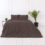 Percale Bedding Set „Brown Percale“. Bedding sets 150x200, 140x200 cm, 150x200 cm, 160x200 cm, 180x200 cm, 200x200 cm, 200x220 cm, 220x240 cm. Dark brown duvet cover without decorative motifs.