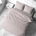 Percale Bedding Set „Shell Percale“. Bedding sets 155x200, 140x200 cm, 150x200 cm, 160x200 cm, 180x200 cm, 200x200 cm, 200x220 cm, 220x240 cm. Feminine soft pink solid bedding set.