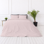 Percale Bedding Set „Shell Percale“. Bedding sets 155x200, 140x200 cm, 150x200 cm, 160x200 cm, 180x200 cm, 200x200 cm, 200x220 cm, 220x240 cm. Feminine soft pink solid bedding set.