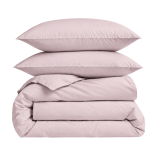 Percale Bedding Set „Shell Percale“. Bedding sets 155x200, 140x200 cm, 150x200 cm, 160x200 cm, 180x200 cm, 200x200 cm, 200x220 cm, 220x240 cm. Soft pastel pink solid-color bedding design.