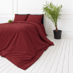 Percale Bedding Set „Sun-dried Tomato Percale“. Bedding sets 150x200, 140x200 cm, 150x200 cm, 160x200 cm, 180x200 cm, 200x200 cm, 200x220 cm, 220x240 cm. Deep red duvet cover without decorative motifs. Percale Bedding Set „Sun-dried Tomato Percale“. Bedding sets 150x200, 140x200 cm, 150x200 cm, 160x200 cm, 180x200 cm, 200x200 cm, 200x220 cm, 220x240 cm. Deep red duvet cover without decorative motifs.