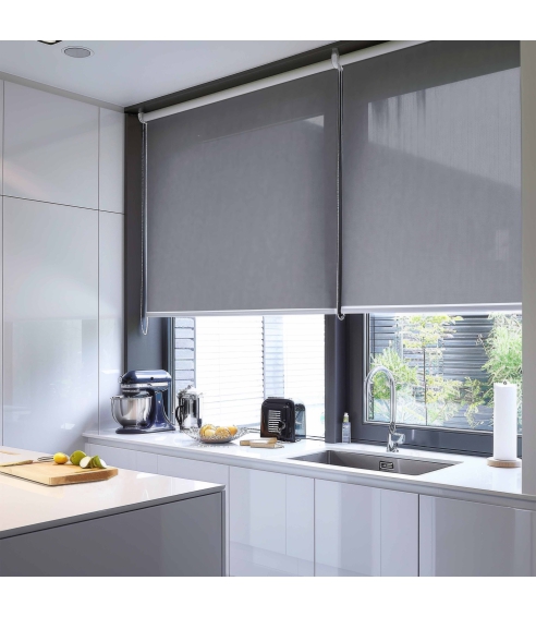 Transparent roller blinds “Roll Dark Grey”. Curtains