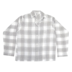 Pyjamas „Grey checks“, S/M, L, XL. Light-toned terry pajama made from fluffy cotton