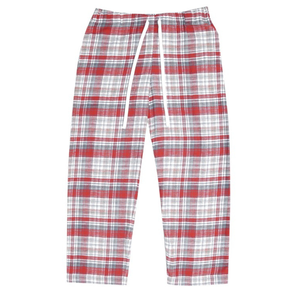 Pyjamas „Red checks“, L, XL. Warm flannel pajama featuring bold red plaid design