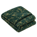 Blanket „Gilded Green fleece blanket“. Blankets, 200x220 cm. Dark green throw with a striking golden marble vein pattern. Blanket „Gilded Green fleece blanket“. Blankets, 200x220 cm. Dark green throw with a striking golden marble vein pattern.
