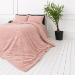 Plush Bedding Set “Minky Gilded Rose”. Plush Bedding, 200x220 cm. Pink bedding set decorated with a subtle golden veined pattern. Plush Bedding Set “Minky Gilded Rose”. Plush Bedding, 200x220 cm. Pink bedding set decorated with a subtle golden veined pattern.