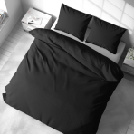 Plush Bedding Set “Minky Black”. Black bedding sets, 200x220 cm. Soft and warm black plush bedding set for modern interiors.