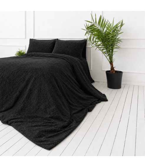 Plush Bedding Set “Minky Black”. Bedding sets 200x220